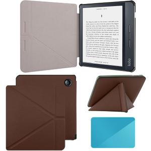 Fit for Kobo Libra H2O Case e-Reader, Lightweight Premium PU Leather Protective Cover with Auto Sleep/Wake, Black. (Brown, One Size)