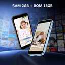 Mini Phone 3.0" HD Touch Screen Mini Smartphone World's Smallest Unlocked Android Compact Mobile Phone for Kids & Students Cell Phone wih GPS Dual SIM Face ID 2GB+16GB Black