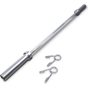 Kendal Olympic Barbell Bar Weight Bar, Workout Barbell Weight Straight Weightlifting Bar with Spring Collars for Gym Equipment, Home Fitness Exercise Weights Equipment (6 FEET)
