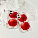for iPhone 14 Pro Case，Sweet Life Clear Cute iPhone Case with Red Apple's Design, Slim Shockproof Phone Cover for Women Girls ，Creative，Minimalist Style (iphone14pro)