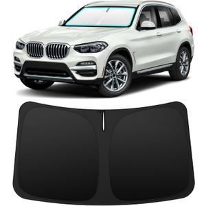 INSAUTO Custom Fit Windshield Sun Shade Accessories for BMW X3 2018-2026, Foldable Front Window Sunshade, UV & Heat Reflector, Keeps Interior Cool, Includes Storage Bag