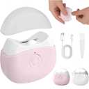 Electric Nail Clippers,2026 New Automatic Nail Trimmer with LED Light and 2 Speeds, Safety Fingernail Trimmer with Nail Scraps Storage for Baby Adult Seniors (Pink)