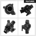 Engine Coolant Thermostat Housing Assembly - Compatible for BMW 228i 2.0L L4 - Gas 2014-2016 [Base], for BMW 228i xDrive 2.0L L4 - Gas 2015-2016 [Base] - Replace Part 11538648791 11538635689