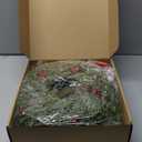 6 Pcs Small Christmas Norfolk Wreaths 15 Inch Christmas Kitchen Cabinet Mini Wreath Real Touch with Bow Ribbon Cedar Red Berry for Xmas Front Door Window Chair Fireplace Table Pillar Farmhouse Decor