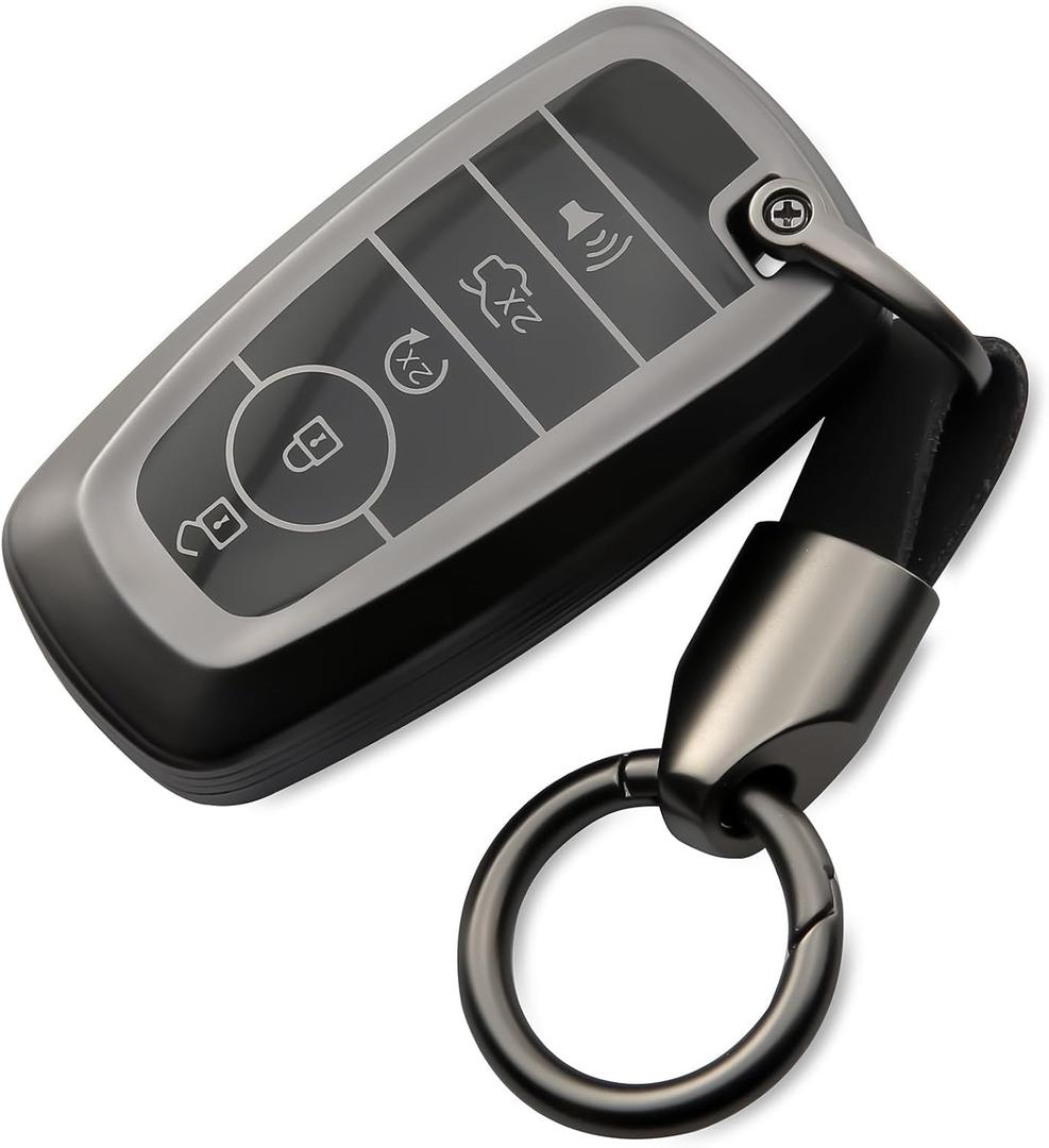 for Ford Key Fob Cover with Keychain TPU Key Case Fit for 2017-2025 Explorer Fusion Escape Edge Expedition F150 F250 F350 F450 F550 Maverick Mustang Bronco Sport Lincoln