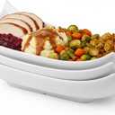 LAUCHUH Serving Platters, Porcelain Decorative Bowl White Serving Dishes for Entertaining Decorative Centerpiece Deep Bowl Set Set of 3, 12-Inch for Easter, Mother's Day Party
