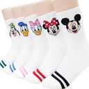 Cartoon Character Series Women and teen girls Licensed Socks Collection (M Family5_5pairs)