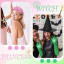 Witch Hat Princess Crown Costume Accessories Set Wizard Hats Green Gloves Princess Crowns Glitter Star Wands