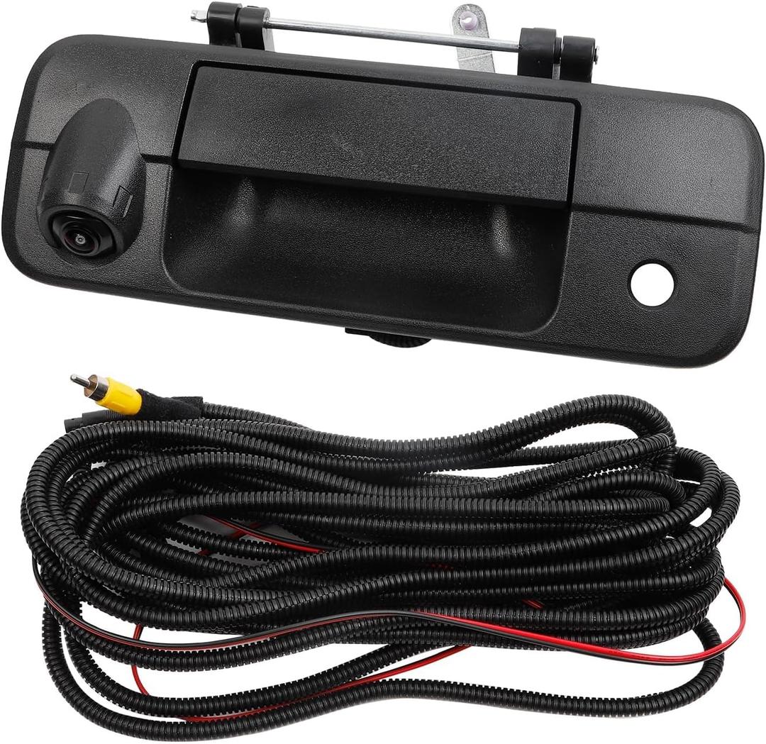 Dasbecan Tailgate Handle Backup Rear View Camera Compatible with 2007-2013 Toyota Tundra Waterproof with Key-Hole Reverse Parking Assist Back up Camera Assembly Replace#69090-0C051 720P