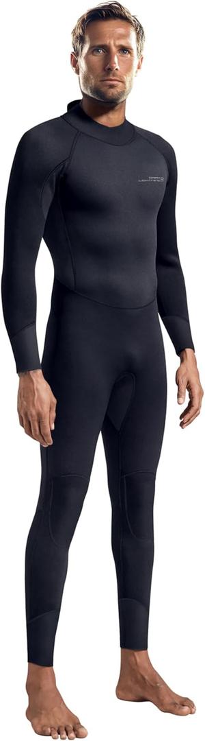 Dark Lightning Full Body Wetsuits for Men,Men's Wet Suit for Cold Water Swimming, Diving Surfing Snorkeling Kayaking Triathlon Wetsuit, Black,3/2mm,3X-Large