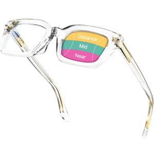 VISOONE Progressive Multifocal Reading Glasses Spring Hinge Blue Light Blocking for Women and Men readers 2.5x