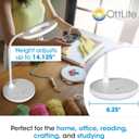 OttLite Vibe LED Ring Light, Rechargeable and Portable, 3 Color Temperatures, Book Light, Table Lamp Reading, Work, Desk Lamp for Home Office or Bedside