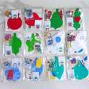 Winlyn 24 Sets 12 Designs Christmas Craft Kits Winter Crafts DIY Holiday Bauble Ornaments Tree Decorations Sets Festive Foam Stickers Arts and Crafts for Kids Party Favors Home Classroom Activities