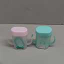 MOMUSE Dual-Lid Squeeze Pouch Holder for Food Pouches & Drink Boxes, Baby Pouch Holder with Larger Capacity, Versatile Design for Self-Feeding, Anti-Squeeze Pouch Holder No Spill No Mess, Pink & Green