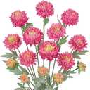 Briful 5PCS Artificial Chrysanthemum Flowers - 27.5'' Tall Faux Mums Floral Stems Pink Silk Chrysanthemums for Home Wedding Party Bouquet Arrangement Vase Centerpiece Dcor