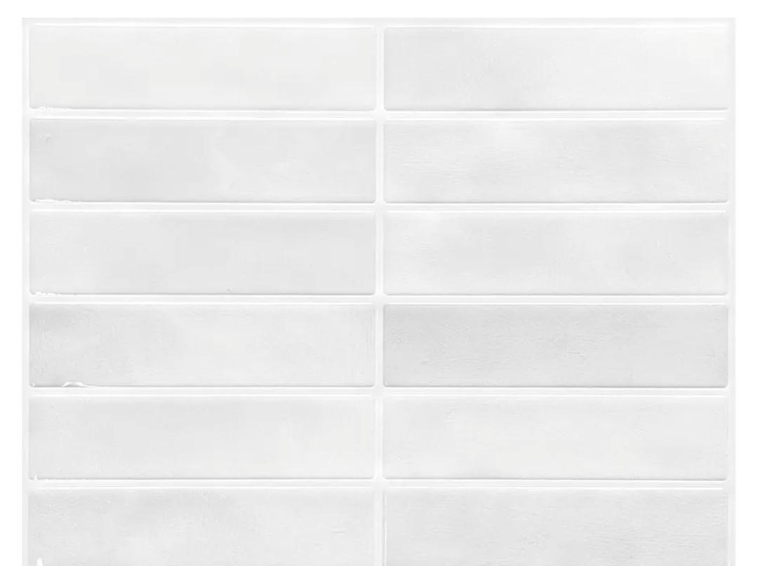 Peel and Stick Tile Backsplash - 10 Pack Marble Self Adhesive Subway Wall Tiles 11.42'' x 9'' for Kitchen, Bathroom (White Grey)