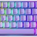GK61 Mechanical Gaming Keyboard - 61 Keys Multi Color RGB Illuminated LED Backlit Wired Programmable for PC/Mac Gamer (Gateron Optical Red, Lavender)