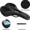 FIFTY-FIFTY Mountain Bike Seat, Comfortable Memory Foam Bicycle Seat, Lightweight Waterproof Bicycle Saddle for Men and Women, Compatible with MTB, Road Bike, E-MTB