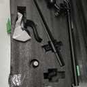 gotonovo Luxury Exposed Shower Faucet Set Bathroom Shower System 8 Inch Wall Mount Rainfall Shower Head with Handheld Spray Cross Double Handle Shower Fixture Adjustable Arc Rod Matte Black