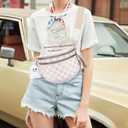 DOB SECHS Checkered Bag Crossbody Purse for Women Crossbody Handbag Shoulder Hobo Bag Messenger Handbag Checkered Purse