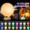 Moon Lamp, 6 Inch Sliding Control Moon Light, Kids Night Light, 16 Colors Moon Night Light with Unique Stand,Timing, Room Decor, Mothers Day Gifts, Christmas Birthday Gifts for Kid Women Friends Lover