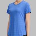EZRUN Women's Swim Shirt UPF 50+ Rash Guard Quick Dry Short Sleeve Workout T-Shirts Summer Bathing Suit Top (Royal Blue)
