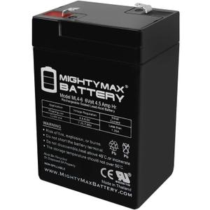 Mighty Max Battery ML4-6 - 6 Volt 4.5 AH, F1 Terminal, Rechargeable SLA AGM Battery
