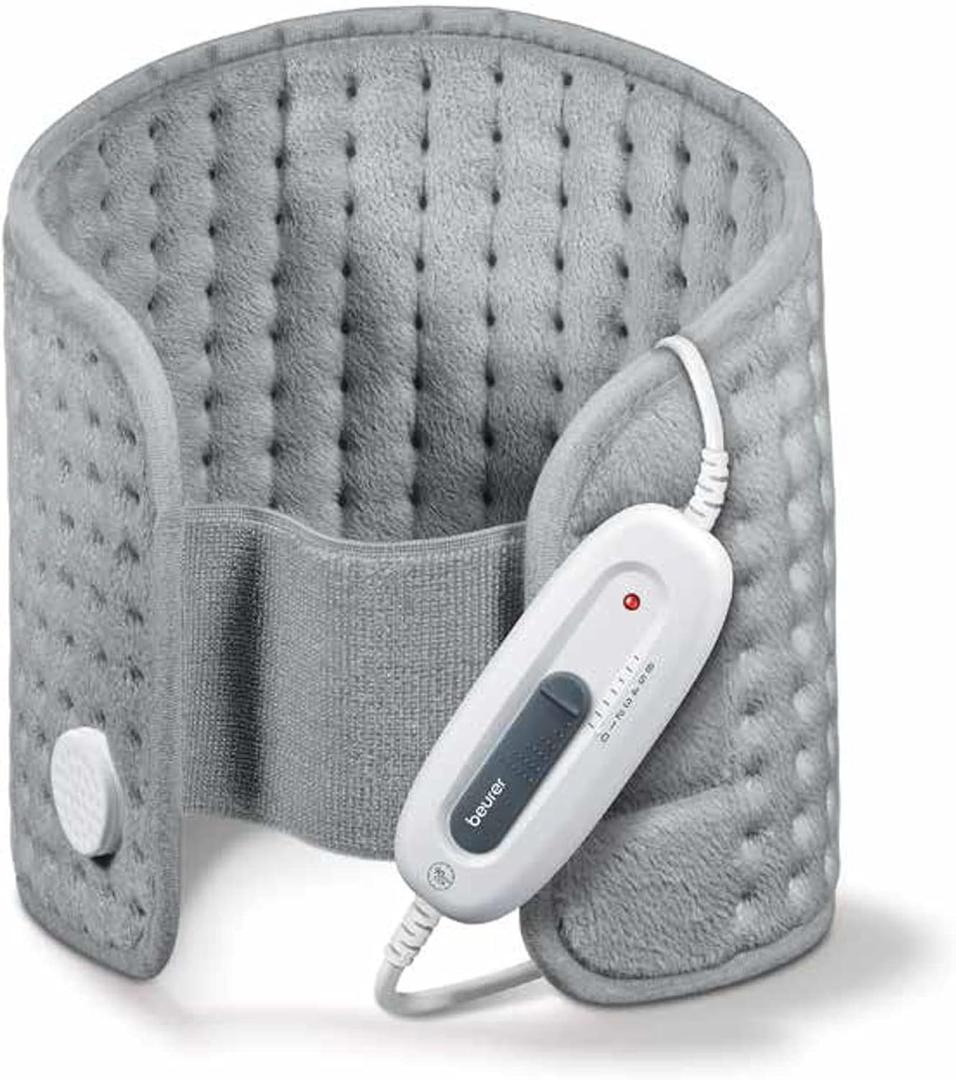 Beurer UHP49 Heating Pad for Back Pain Relief, 6 Heat Settings, Soft Microplush, Machine Washable Fabric with Auto Shut Off, Electric Heating Pad for Cramps and Sore Muscles, Adjustable Strap