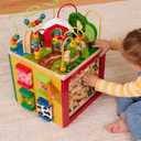 Battat Activity Cube with Farm Theme Educational Wooden Toys for Toddlers and Kids 1 Year +, Standard