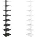 HYHTMER 9-Tier Metal Spine Bookshelf - Vertical Tower for Booksfor Small Spaces, Multipurpose Corner Bookshelf, Tall & Narrow Ladder Bookcase, Ideal Book Display for Home or Office (White)