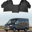 Custom Fit Floor Mats for Ford Transit 150/250/350 2015-2019 (NO Transit Connect), All Weather TPE Waterproof Anti-flip Heavy-Duty Car Floor Liners for 2015-2019 Ford Transit | Front Only