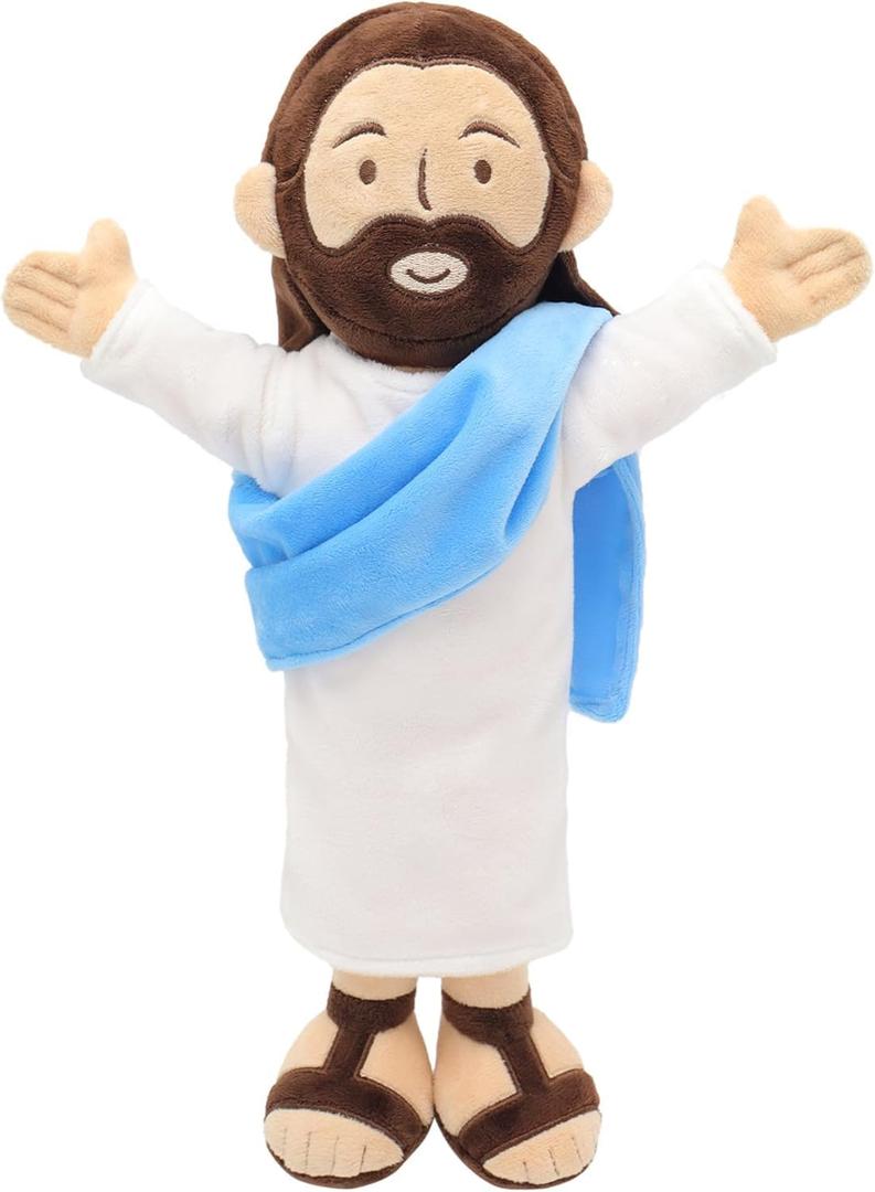 13" Jesus Plush, Jesus Stuffed Doll Plushie for Easter Christmas Church (Brown)