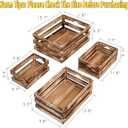 Large Wooden Crates Set of 4 Decorative Storage Box with Handles, Rustic Torched Brown Farmhouse Wooden Crates for Display, Organizer Container Baskets Box for Kitchen, Pantry, Bedroom