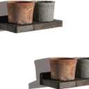 Freezing point Small Floating Shelves for Wall Set of 2 Natural Wood 8×4Inch Wall Shelf Mini Corner Shelf Decor Plant Display Mounted Kitchen Bathroom Bedroom Decorative Storage Tiny Stand, Brown 