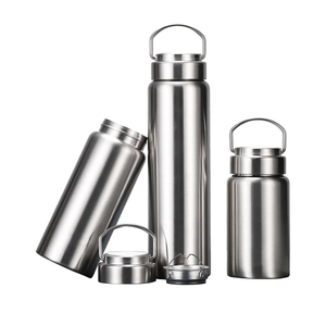 CDJ 16 oz Vacuum Insulated Stainless Steel Water Bottle with Handle, Leak-Proof Double Walled Water Bottle, Reusable and Portable, Metal Water Bottle for School, Hiking, Camping