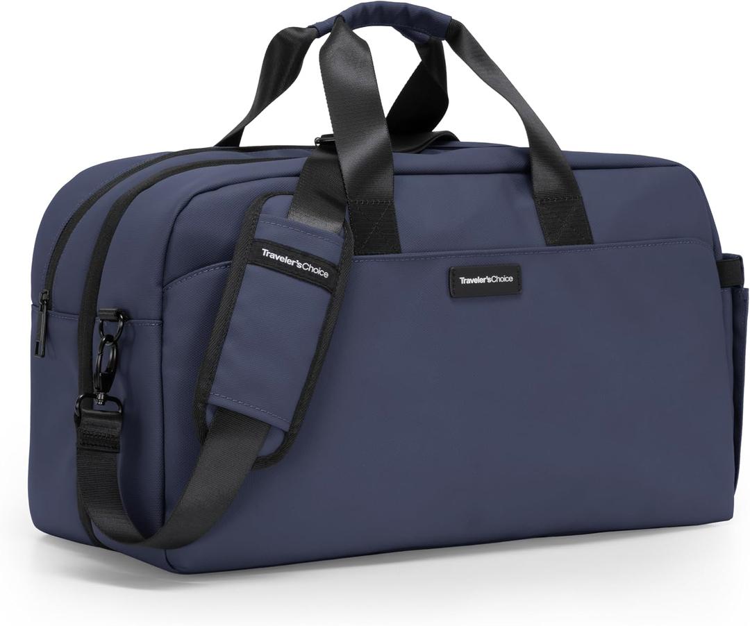 Traveler's Choice Wanderbout 27L Duffel Bag for Travel, Navy, 19-Inch Duffel