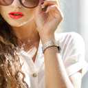 for Apple Watch Band 38mm 40mm 41mm 42mm 44mm 45mm Series 9 8 7 6 5 4 3 2 1 SE SE2 Women and Men,Classic Stainless Steel Metal Watchband for iWatch Bands,Pretty Shiny Look (Shiny Silver Gold-Tri Gold)