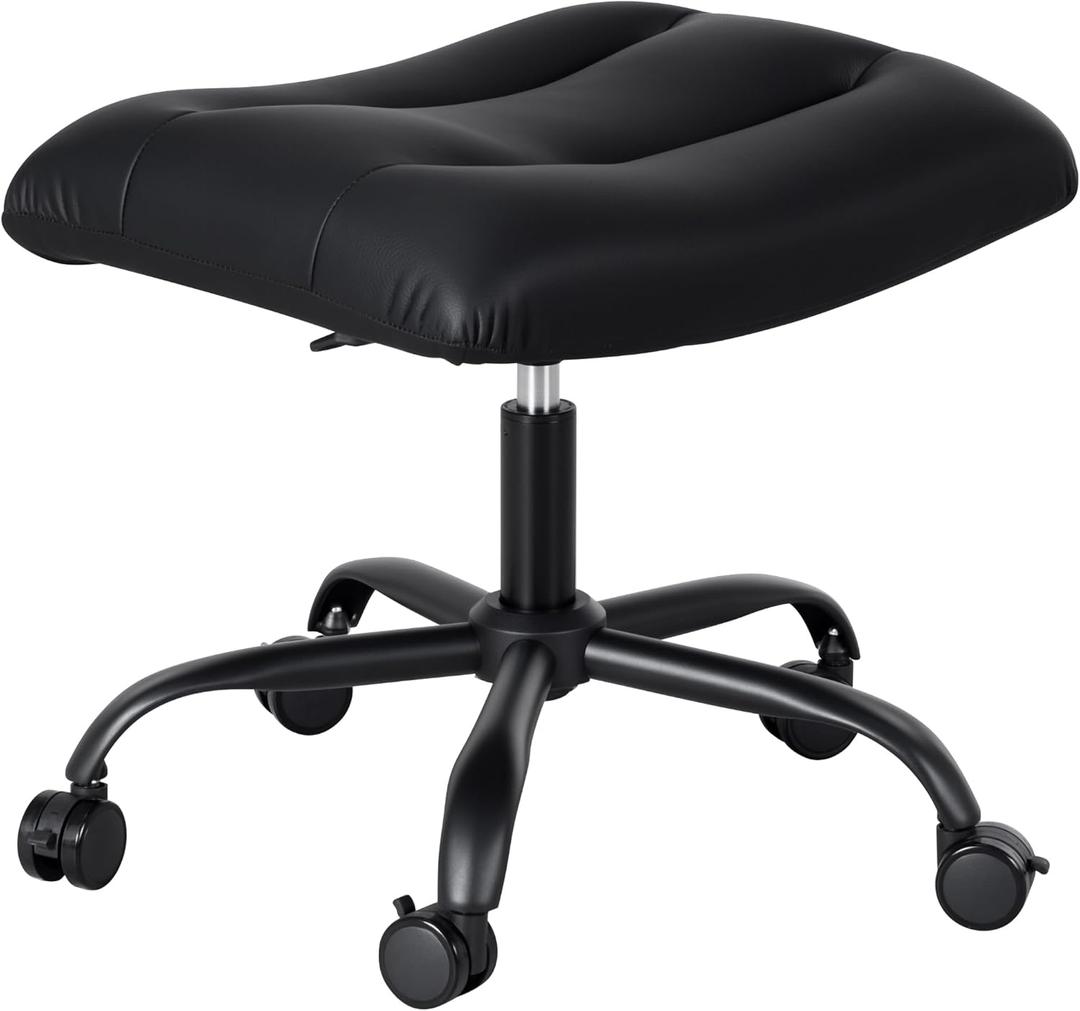 Frassie Adjustable Rolling Foot Rest Stool Ottoman Under Desk Gaming/Office, 20.8 inches x 17 inches x 21.2 inches