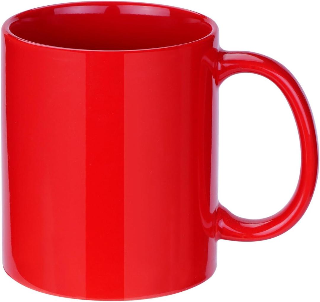 Mug Sets 12oz set of 4, Ceramic Cups with Handle for Latte,Hot Tea, Cappuccino, Mocha, Cocoa Turquoise, Tea, Dishwasher, Oven, Microwave safe, Multi Colour (6, RED)