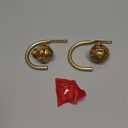 2 Pack Curtain Holdbacks, USFOOK Decorative Window Drapery Tiebacks (2 Pack/1 Pair), Curtain Tie Back Hooks for Wall with Gold Translucent Finials (3.95" L x 3.4" W)