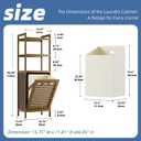 Bamboo Tilt Out Laundry Hamper, Bathroom Storage Cabinet with Hidden Removable Basket and 3 Open Shelves, Space Saving Bamboo Storage for Clothes, Towels and Toys, Walnut, 15.75 inches x 11.81 inches x 46.85 inches
