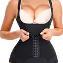 REYEOGO Waist Trainer for Women Shapewear Bodysuits Firm Body Shaper Butt Tummy Control Faja Colombiana Open Bust Corset (Medium, Black)