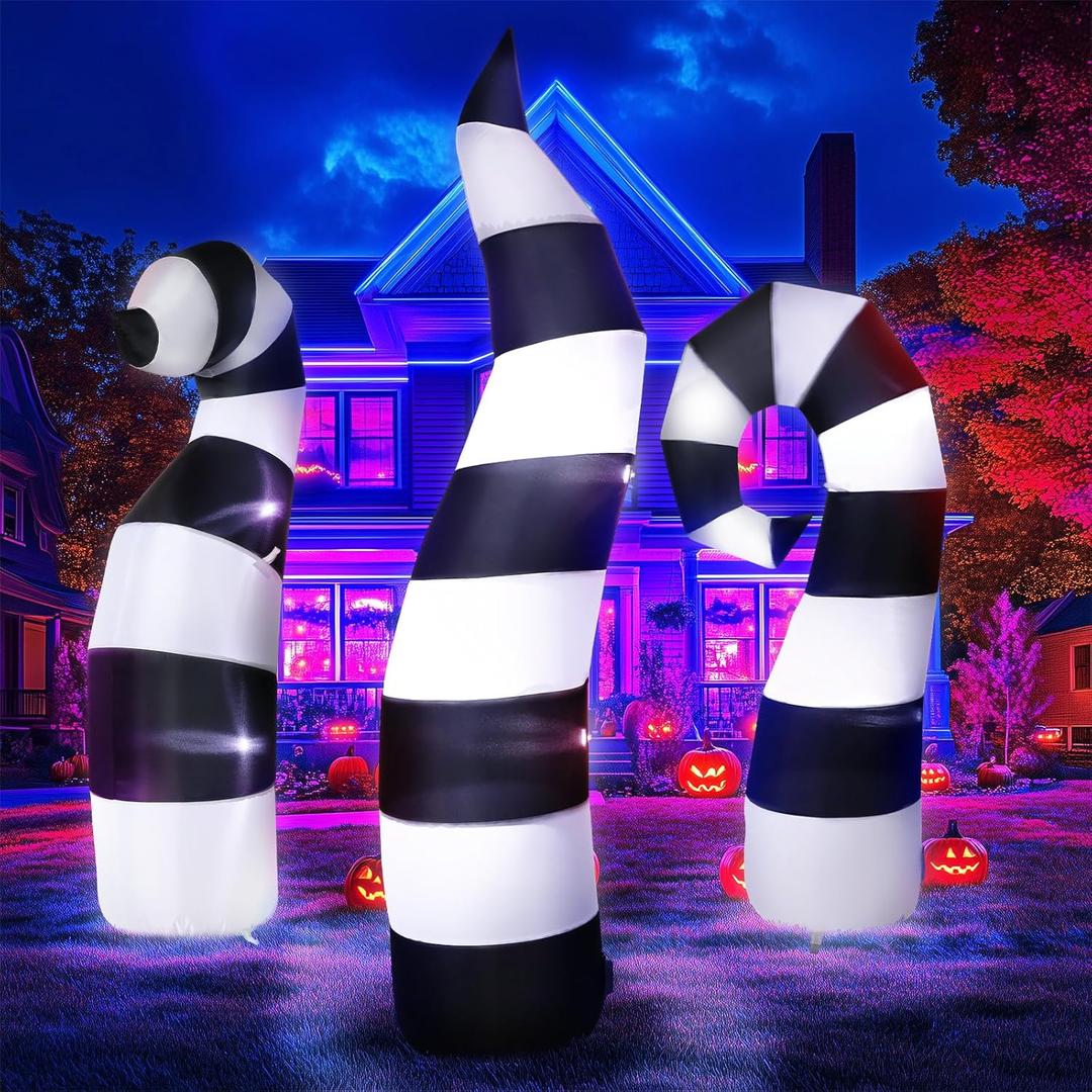 Leyndo 3pcs Halloween Sandworm Inflatables Decoration 6 ft Light Giant Yard Lawn Snake Decor with Build in LED Sandworm Blow up Yard Spooky Decoration Halloween Outdoor Indoor Decor