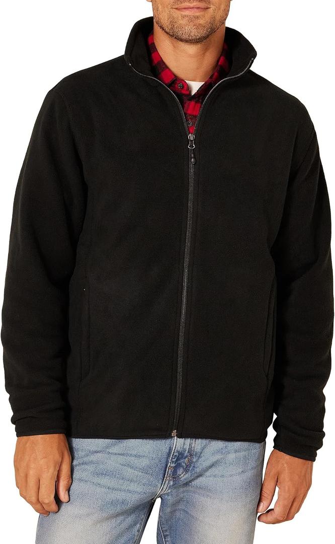 Amazon Essentials Men's Full-Zip Fleece Jacket - Discontinued Colors (Black), XS