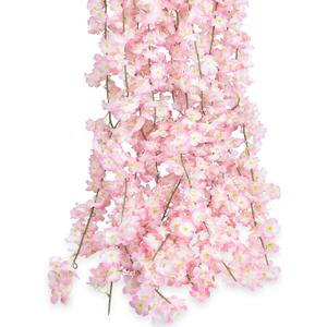 GPARK 10 Pack /70 inch/5.9FT Artificial Cherry Blossom Hanging Vines Silk Flower Sakura Garland for Wedding Party Room Wall Decor Japanese Decoration Light Pink