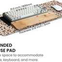 MAY FLOWER Gaming Mouse pad, Large Laptop Mousepad, Full Keyboard Mat, Long Computer Mouse Mat for Home and Office, Anti-Slip Rubber Base, 31.5 x 11.8 Inches (Leopard Print)