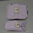 YOOLIFE Personalized Cute Purple Initial Cosmetic Makeup Pouch - Make Up Toiletry Bag for Her Mom Teacher Friend Girlfriend Wife Birthday Gifts