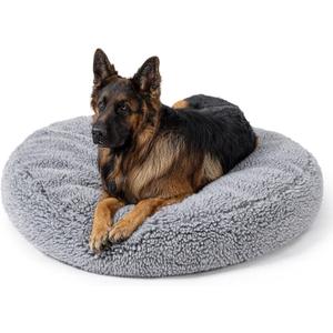 PELZIN Stoutwool Indestructible Dog Bed - Round Chew Proof Dog Pad - Fluffy Pillow Bed for Aggressive Chewers - Durable - Washable - Ideal for Extra Large Dog Breeds - 42", Charcoal