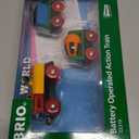 BRIO World Battery Operated Action Train - Motorized for Wooden Tracks - Kids Electric Set - Includes Moving Coal Wagon & Rotating Cement Mixer - Compatible with All Railway Sets - Kids Ages 3 & Up