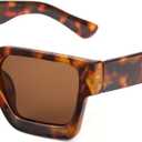 JM Trendy Polarized Square Sunglasses for Women Men Retro Chunky Rectangle Shades UV400 Protection